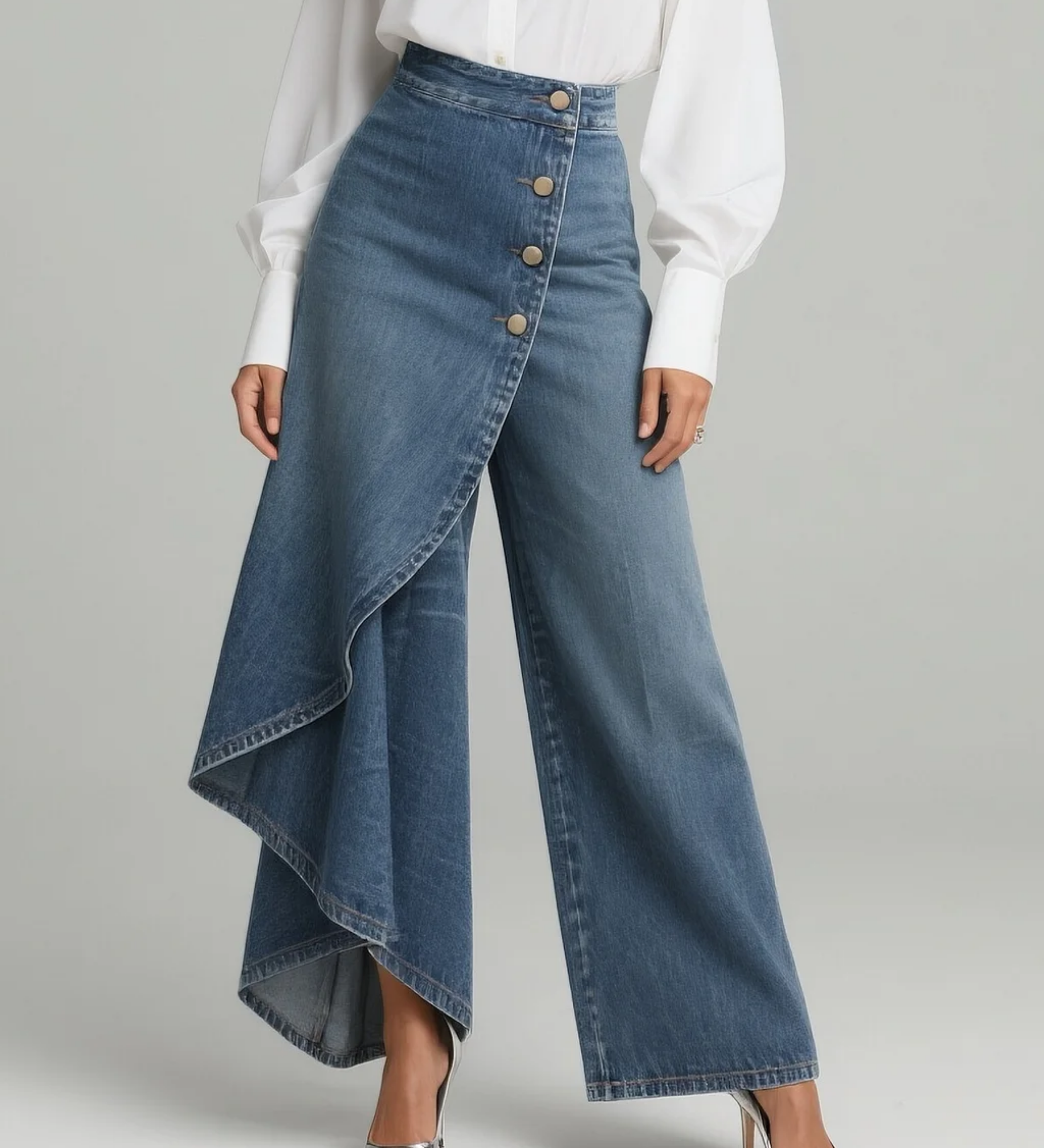 Geneviève - Pantalon en Jean Enveloppant