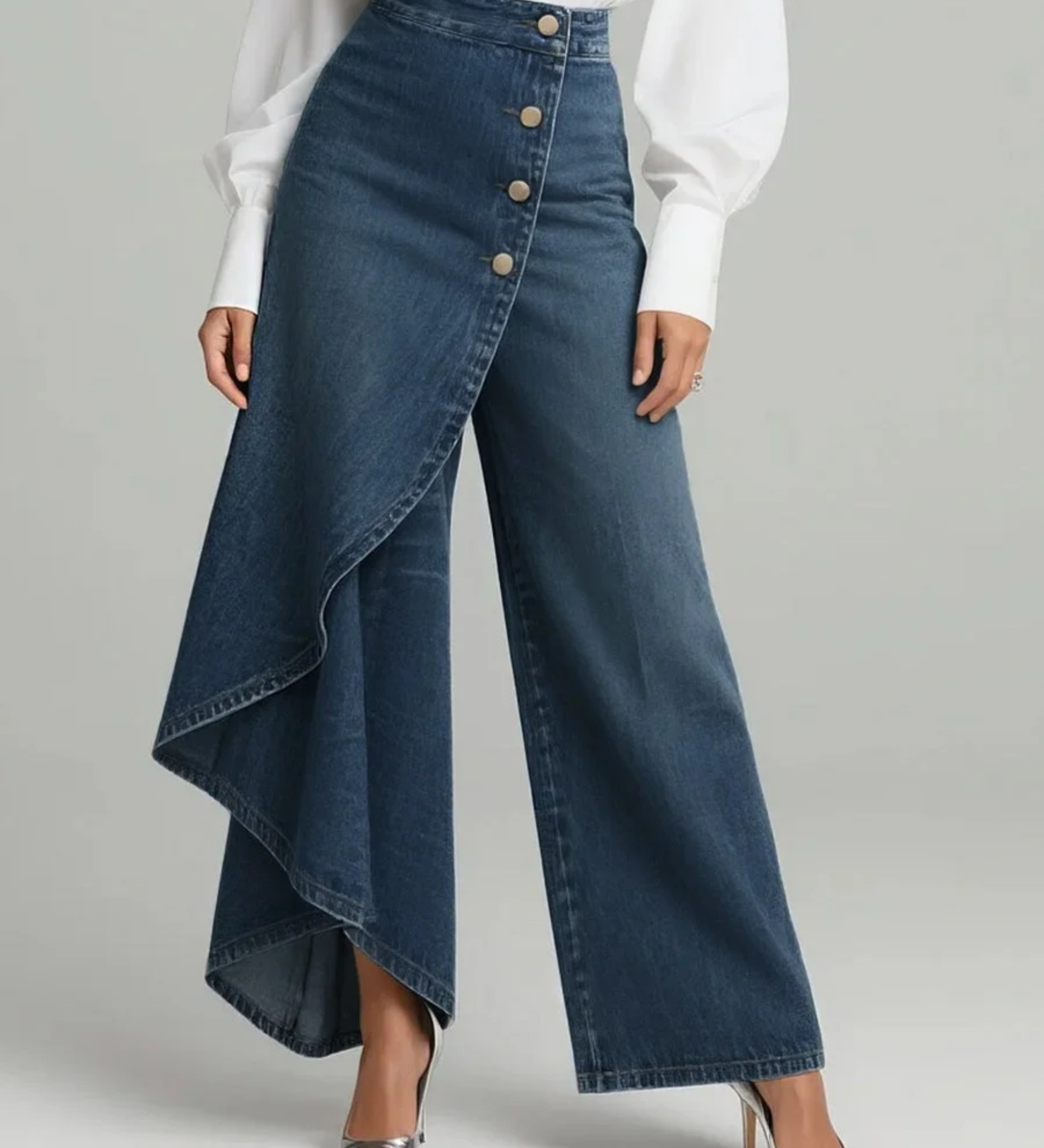 Geneviève - Pantalon en Jean Enveloppant