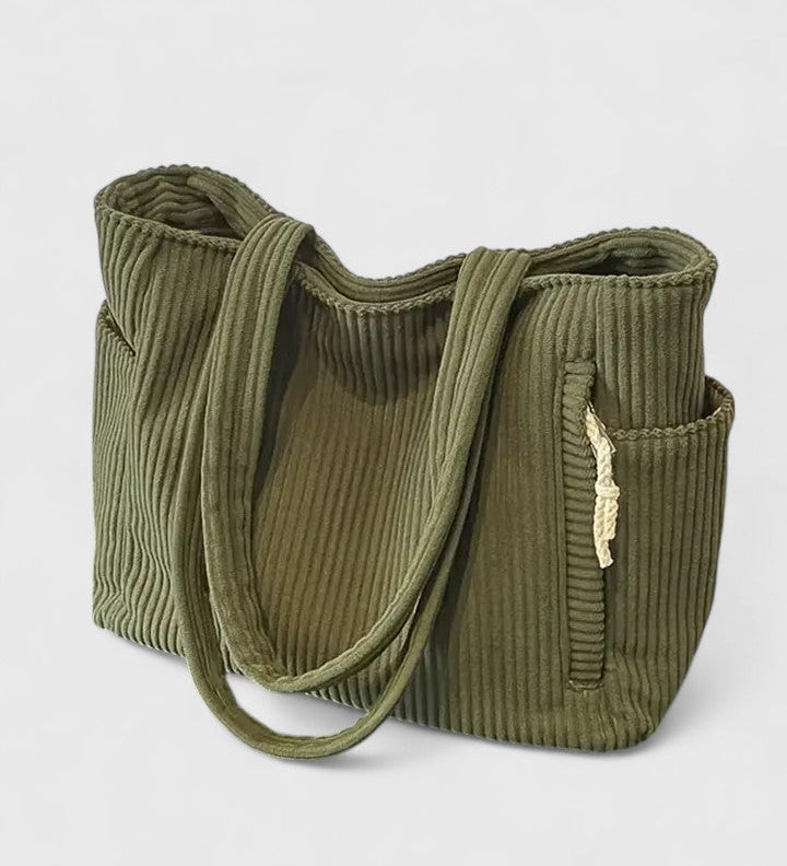 Léa | Sac fourre-tout en ribbed luxueux avec détails en cordon