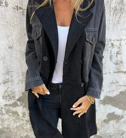 Emma - Manteau en denim bicolore
