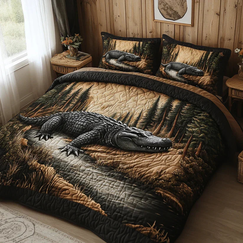 Ensemble de Lit Matelassé 3 Pièces - Animaux des Bois