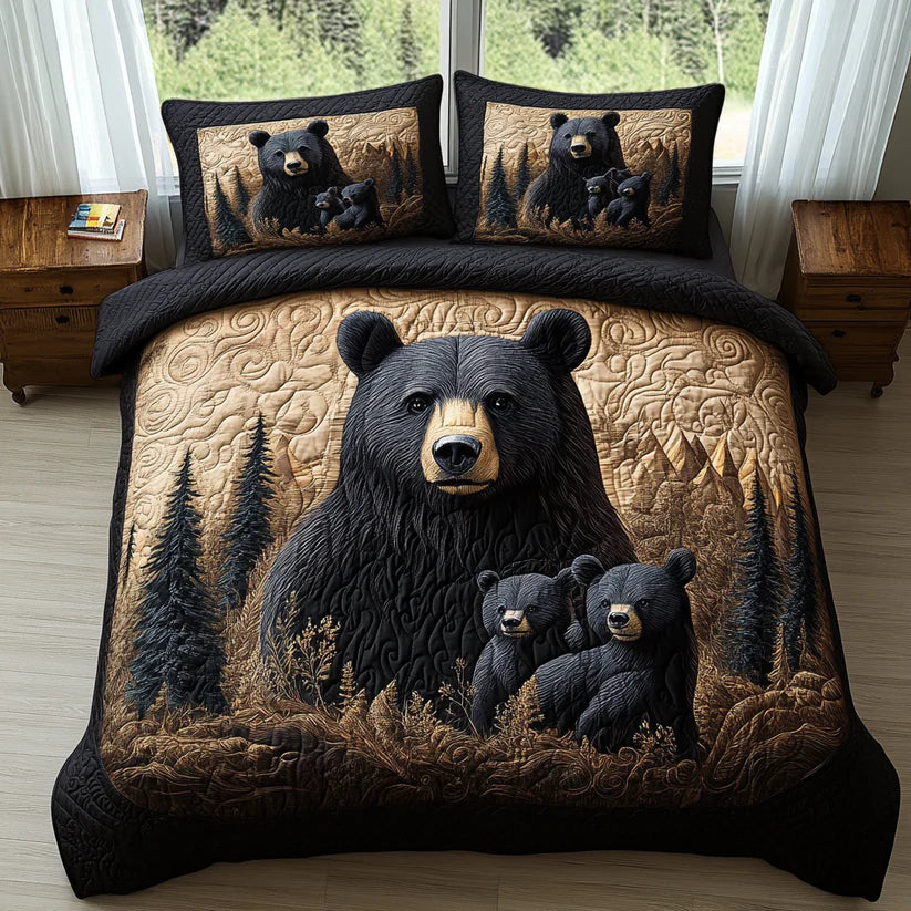 Ensemble de Lit Matelassé 3 Pièces - Animaux des Bois
