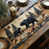 Chemin de table rembourré - Famille d'Ours Noirs