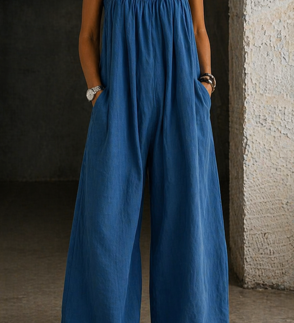 Justine - Combinaison en Jean avec Pantalons Amples