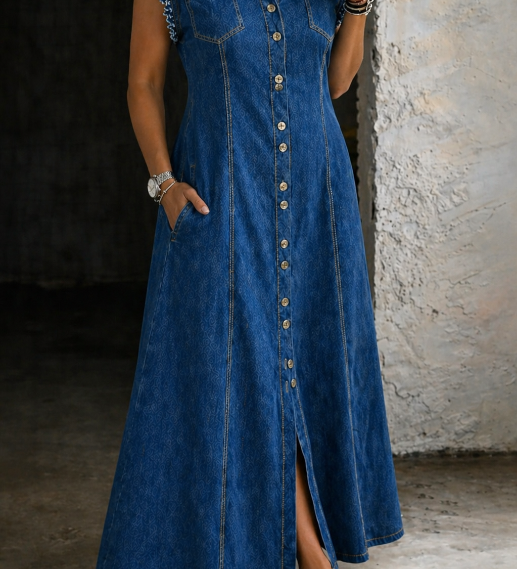 Flore - Robe en jean grande taille
