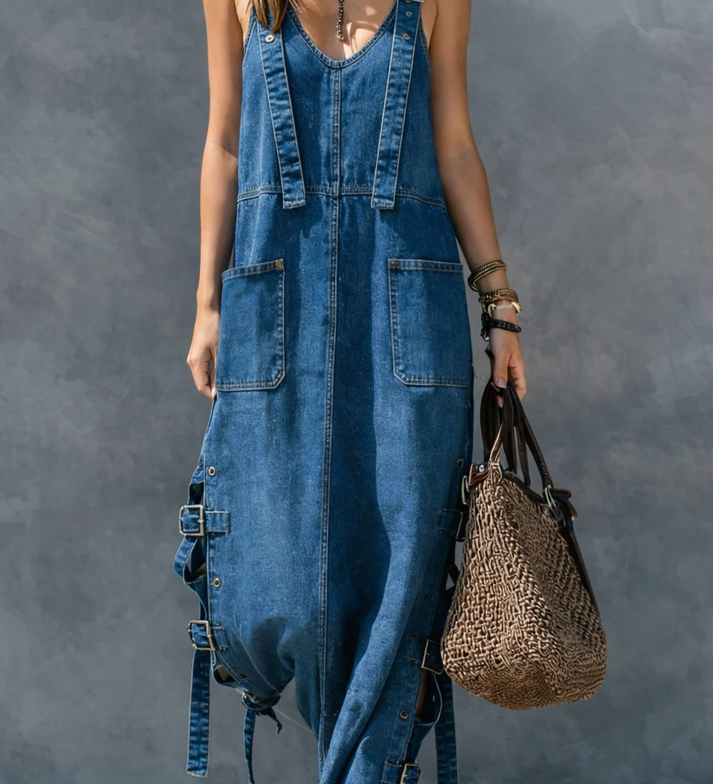 Harper | Combinaison en denim avec taille élastique