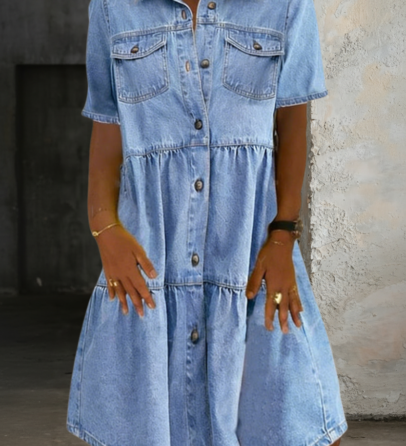 Séverine - Robe en Jean Élégante et Décontractée