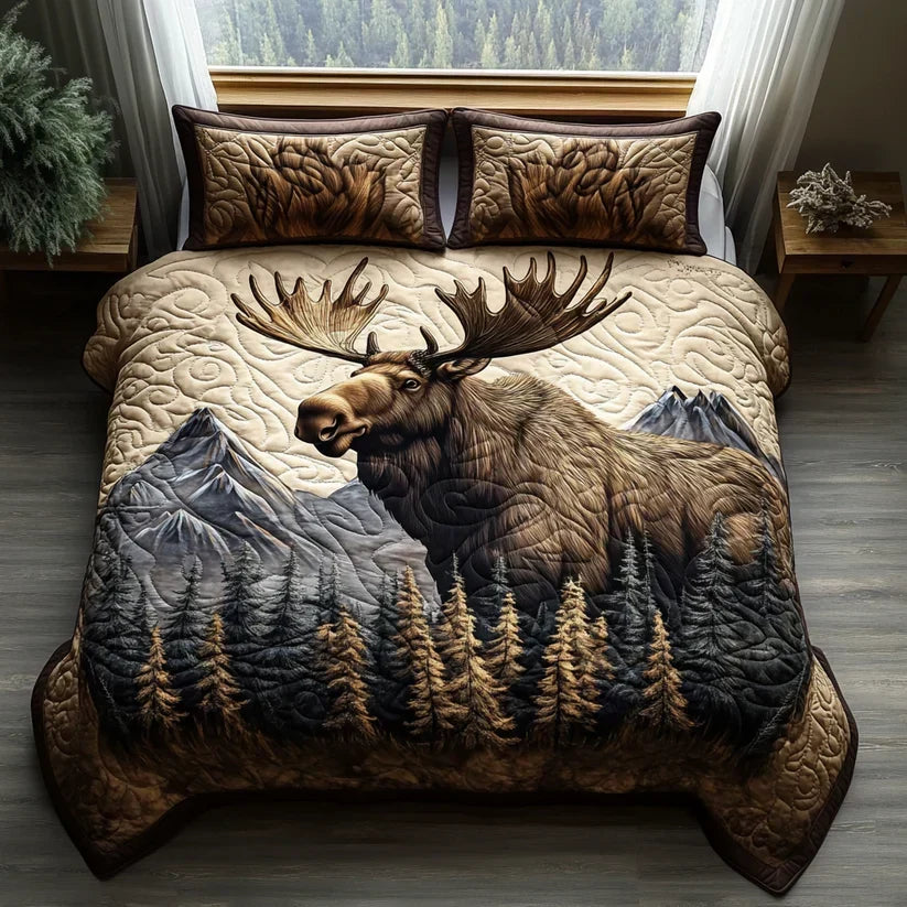 Ensemble de Lit Matelassé 3 Pièces - Animaux des Bois