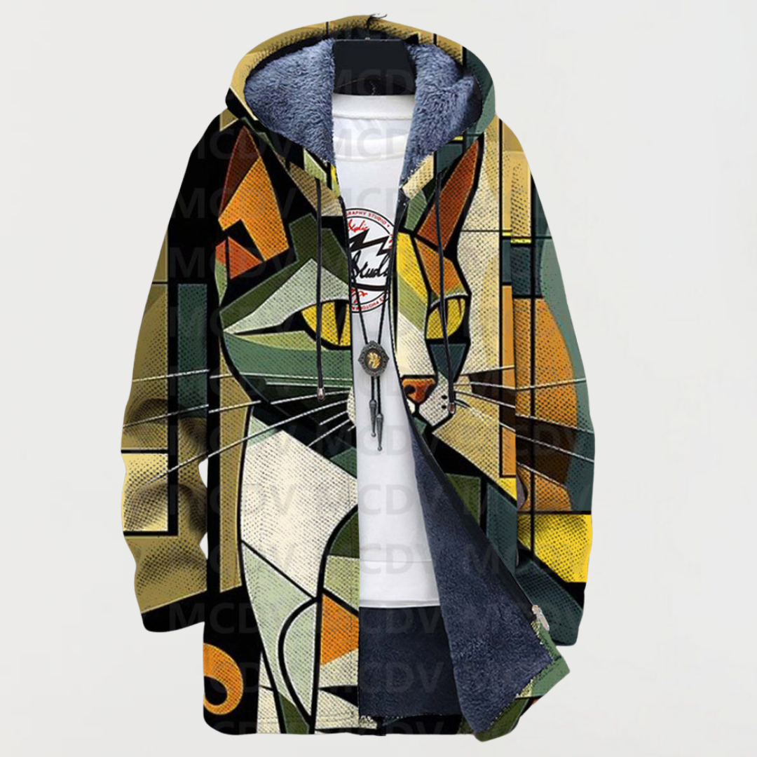Manon – Veste avec motif géométrique de chats