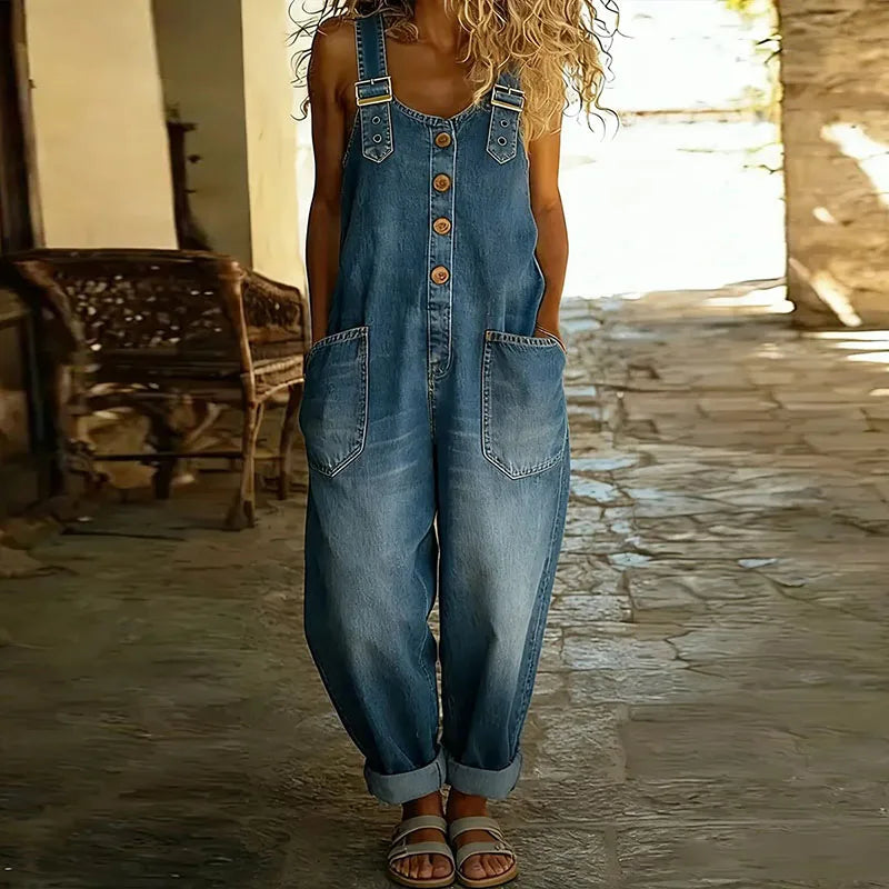Marion - Combinaison Vintage en Coton Doux avec Aspect Jean