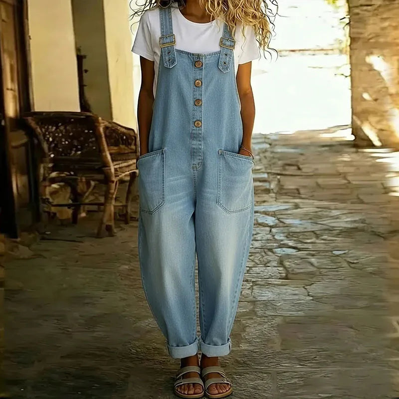 Marion - Combinaison Vintage en Coton Doux avec Aspect Jean