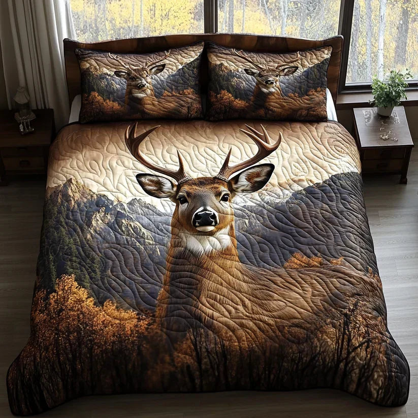 Ensemble de Lit Matelassé 3 Pièces - Animaux des Bois