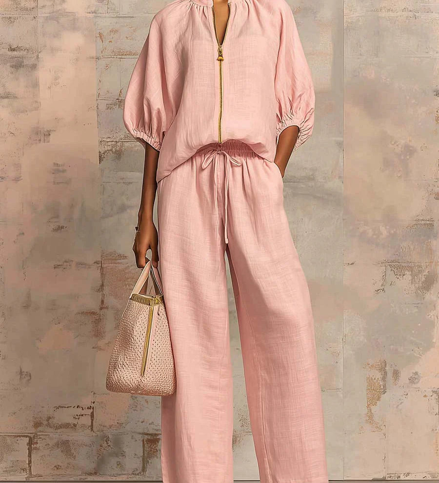 Alba | Ensemble de deux pièces : Chemise décontractée et pantalon large
