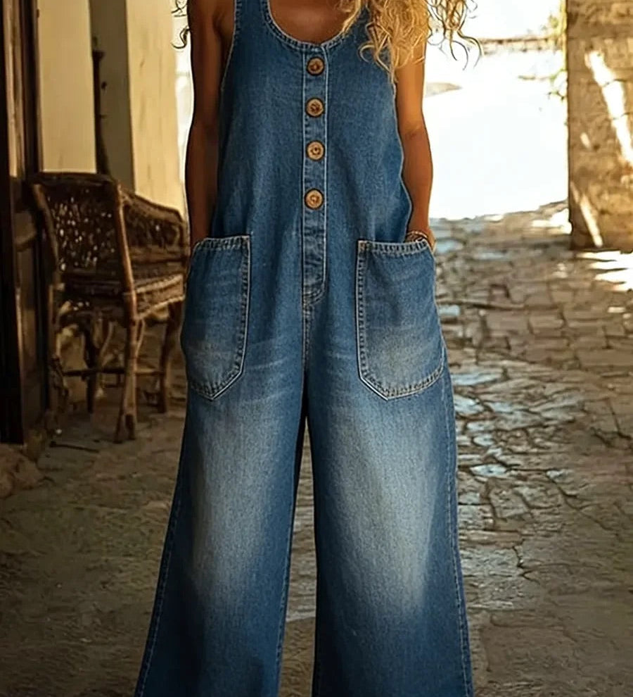 Delphine - Combinaison en Denim Vintage