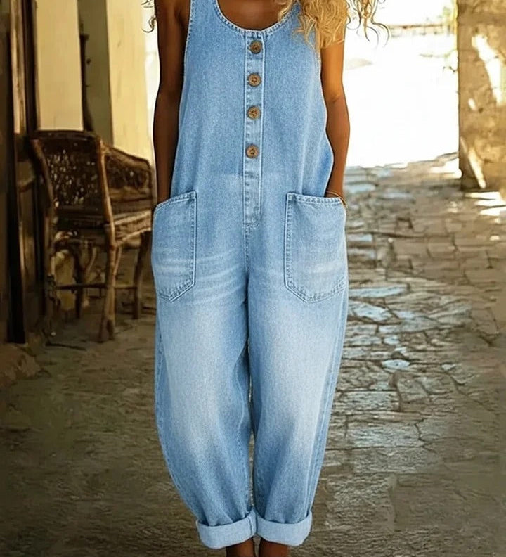 Delphine - Combinaison en Denim Vintage
