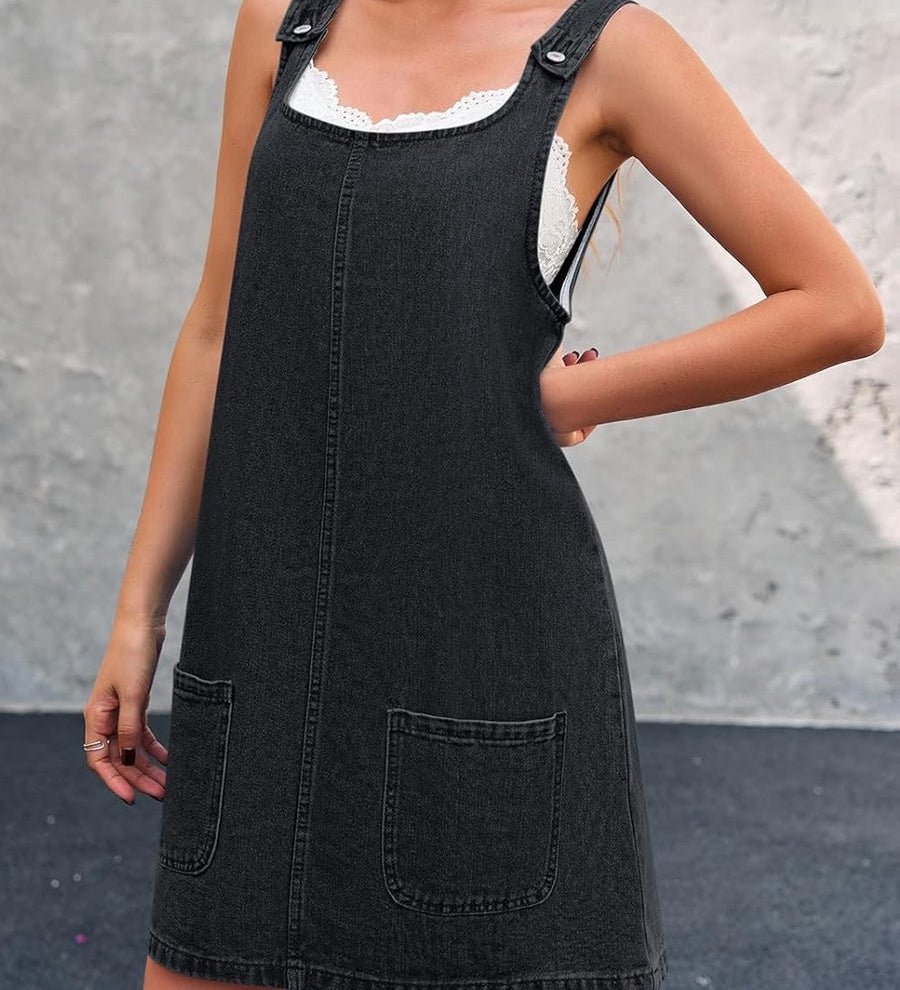 Pauline - Robe Détendue à Bretelles en Denim